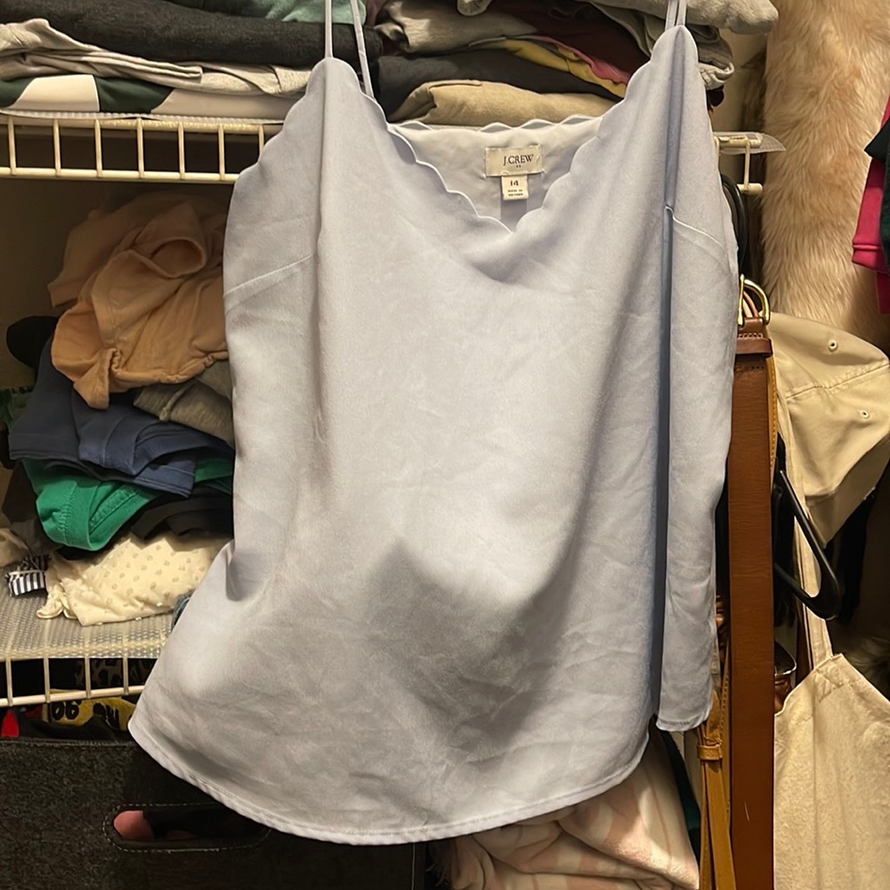Jcrew periwinkle scallop cami